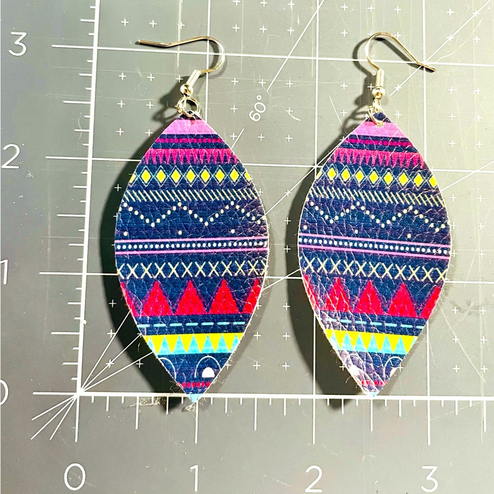 Faux leather earrings